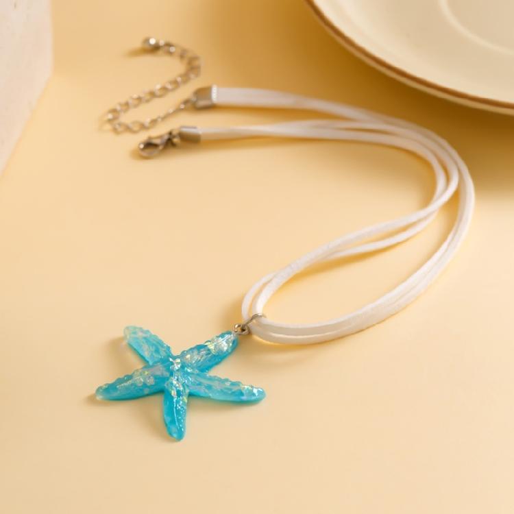 Großer Seestern Anhänger Halskette Mehrschichtiger Choker Mode Halsband Halskette Schmuck