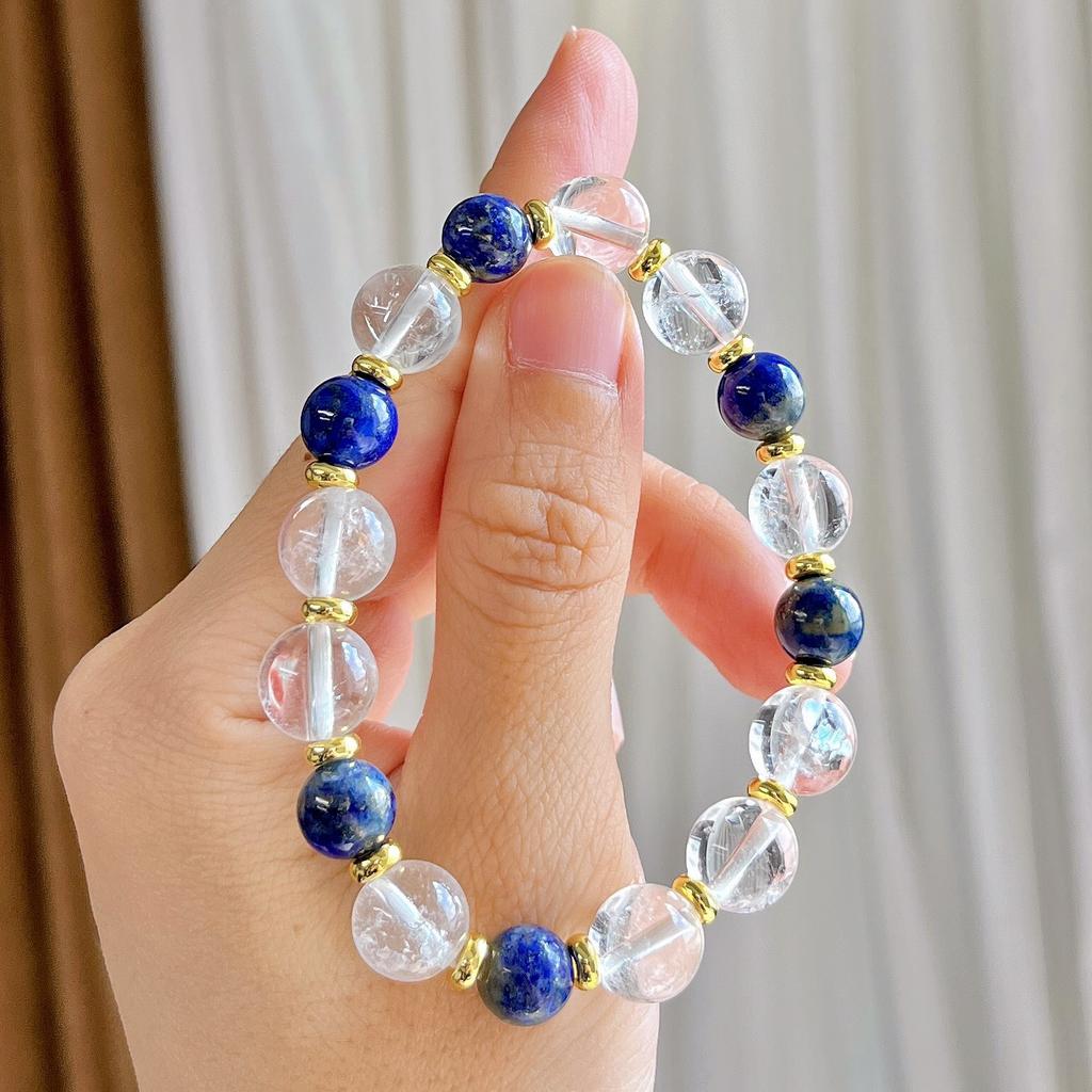 Autumn And Winter Atmosphere Natural Lapis Lazuli White Crystal Bracelet Bracelet