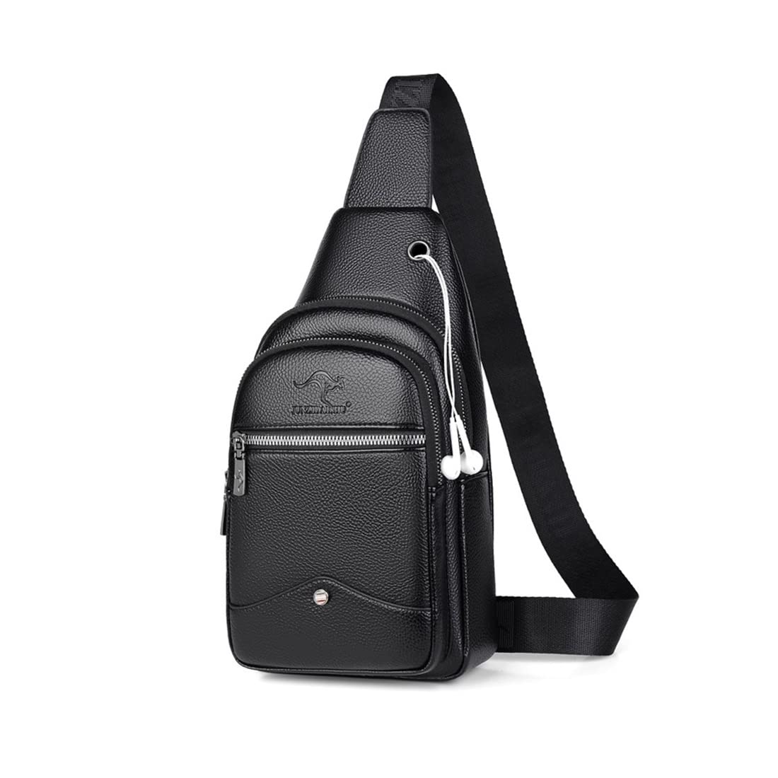 

Cevins Body Кроссбоди Нагрудная Сумка Мессенджер ПУ Большая с Отверстием для Наушников Черная Мужская Одноплечевая Сумка, Сумка, Сумка, Сумка, Кожа, Вместимость, Легкая, Отверстие,