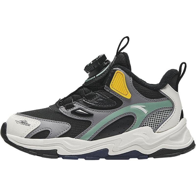 

Anta Детская модная флисовая подкладка, теплая, износостойкая, нескользящая, средней высоты, повседневная обувь, детская повседневная обувь, черно-белая A12449939-2 28