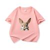 Kids Cotton T Shirt Cute Peeking Rabbit Print Crew Neck Short Sleeve Tee Casual Breathable Boys Girls Summer Tops