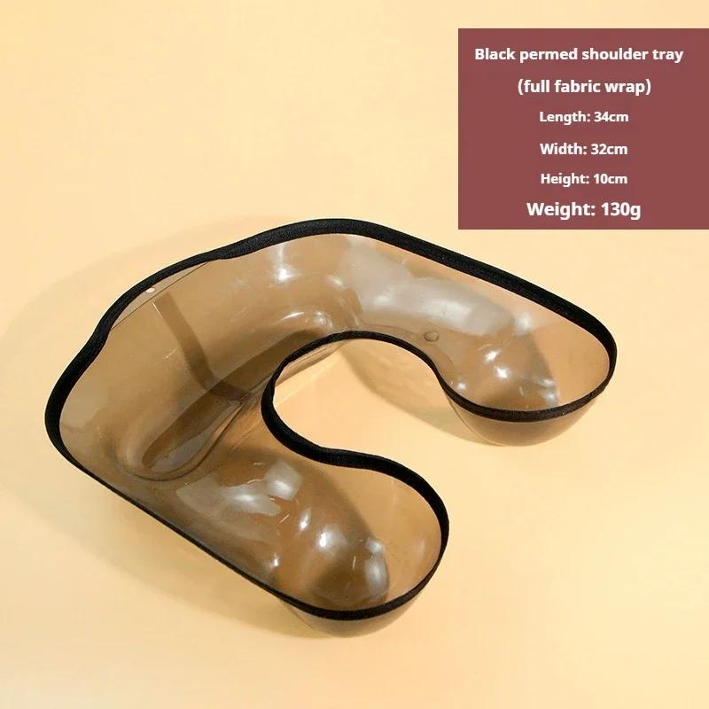 

Черный поднос для шеи для салона парикмахера красоты медицины непроливающийся бесплатный для перманентной завивки окрашивания волос плечевой шейный поднос медицина раковина для воды