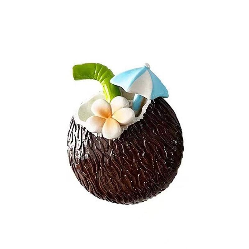 

Refrigerator Magnets Cute Resin Refrigerator Sticker Summer Coconut Refrigerator Magnet Sticker коричневый