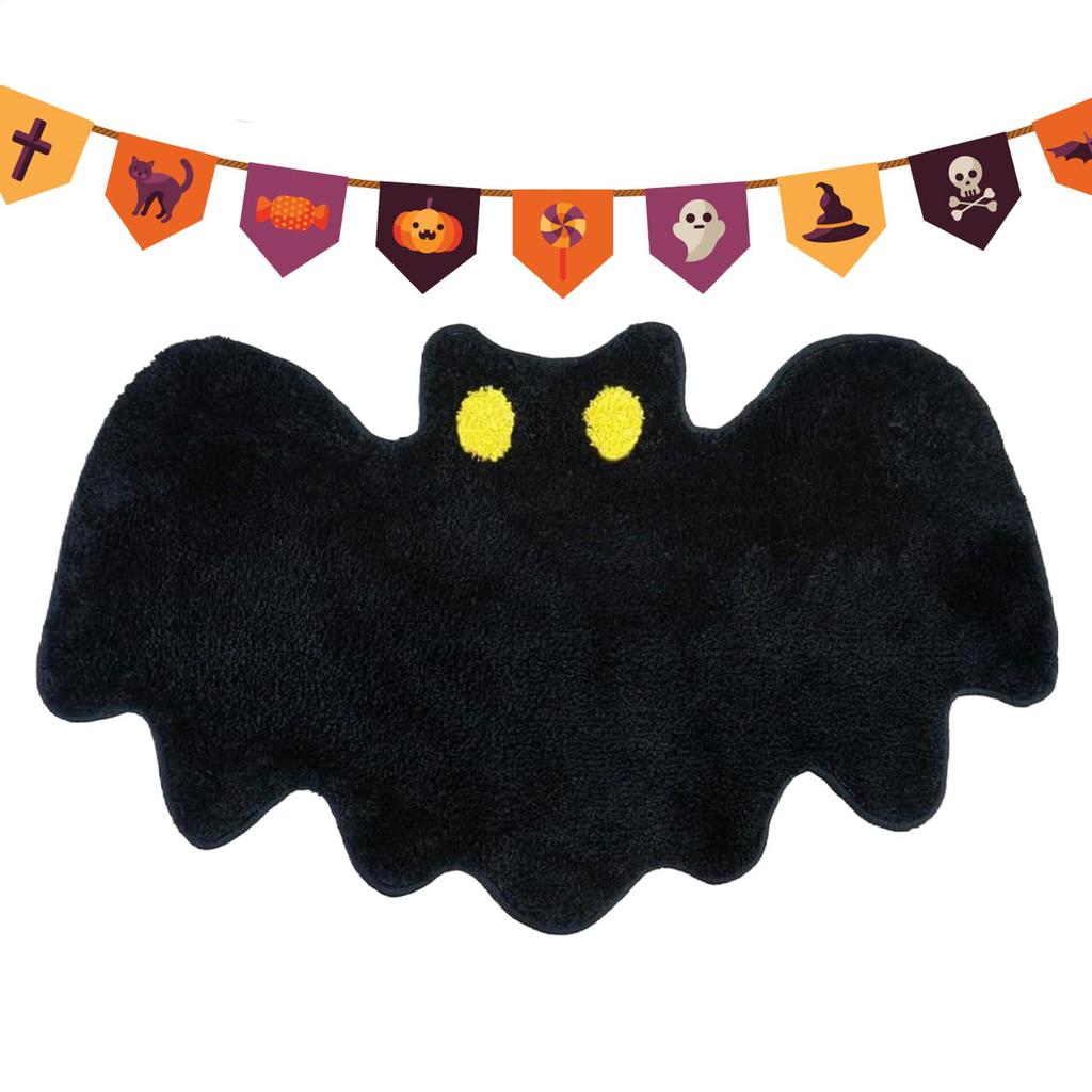 50*80cm Bat Door Mat Halloween Front Door Bat Rug Dirty-resistant Wear-resistant Slip-resistant Carpet Atmosphere Decoration