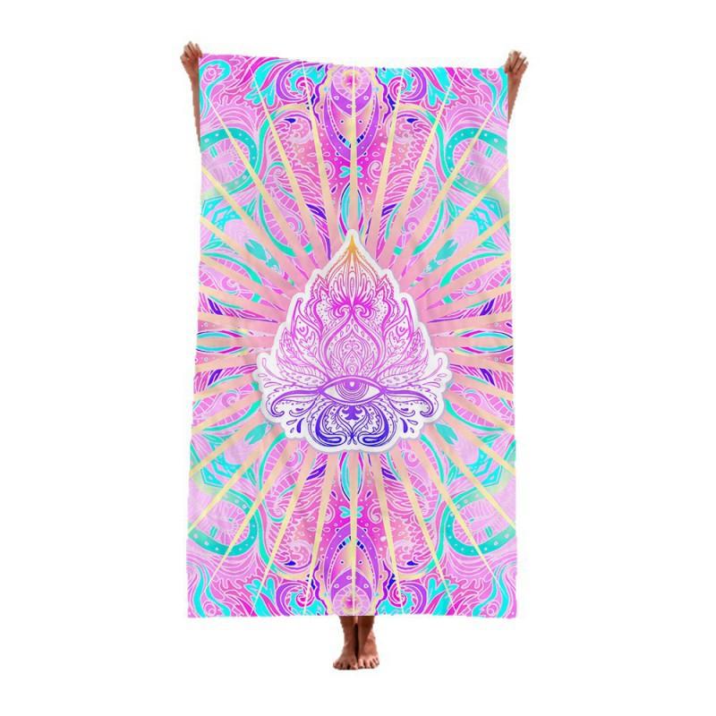 Ultrafine Microfiber Beach Towel Large Size Quick Dry Absorbent Digital Print Swim Cover Up Sun Protection Women Men Kids Pool Travel
