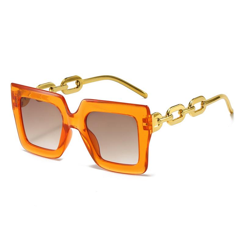 Women Fashion Sunglasses Oversized Frame Women Glasses Brand Designer Square Glasses Uv400 Golden Leg Eyewear Acessories