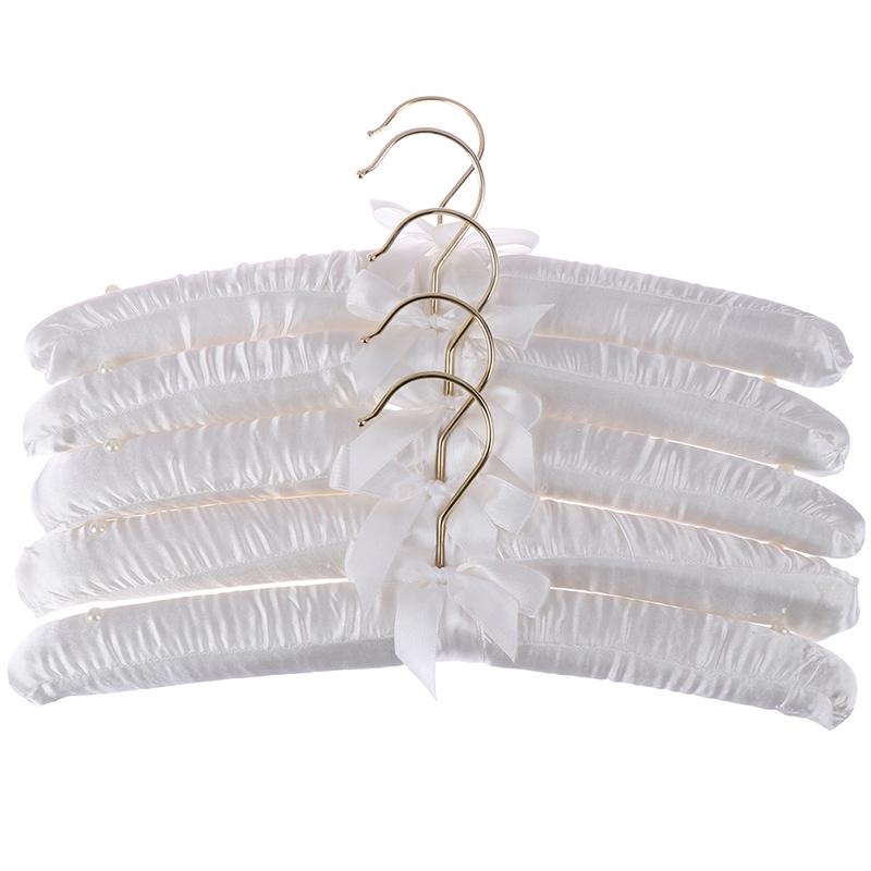 5X Clothes Hangers Satin Padded Luxury Soft Coat Hanger