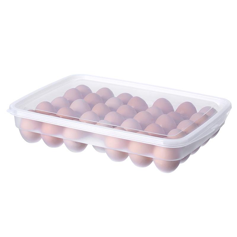 1 PC Egg Holder with Lid, Large Capacity Egg Storage Box, Stackable Plastic Egg Tray, Suitable for Kitchen Restaurant Refrigerator Storage