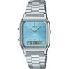 CASIO Ana-Digi Quartz Wristwatch Vintage Series AQ-230A-2A1MQY Unisex Dual Time Ice Blue Overseas Model