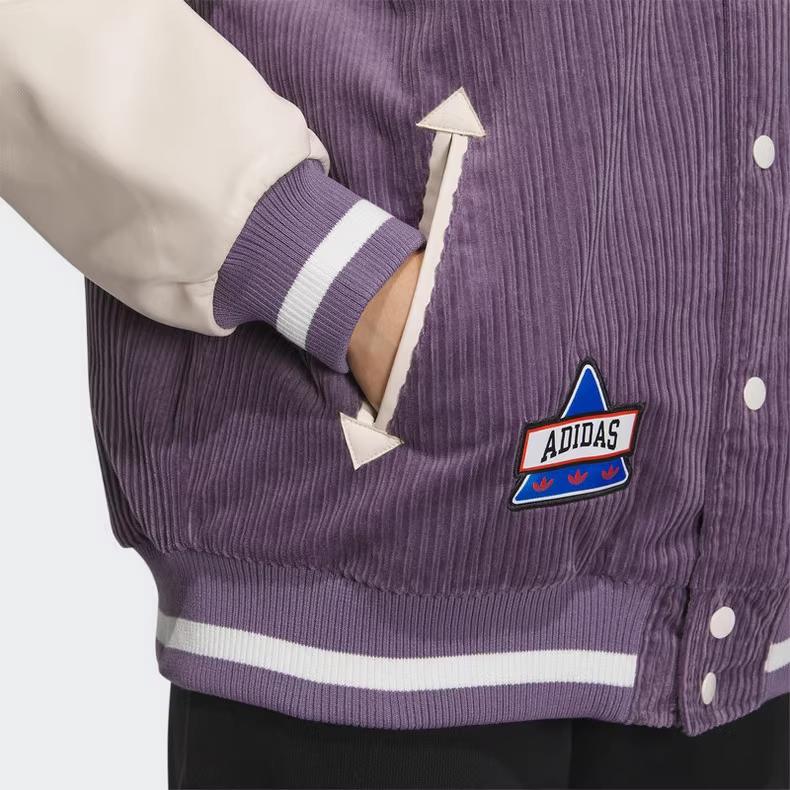 Adidas Originals Veste Bomber Ample Brodée Femmes Vêtements d'Extérieur Violet IN1080