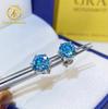 Iced Out Man 1CT 2CT 3CT Round VVS1 Moissanite Hip Hop Stud Earrings Pass Diamond Tester 925 Silver Moissanite Earrings