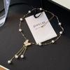 Elegant Butterfly Pendant Necklace With Freshwater Pearl Shell Tassel Lightweight Layered Locket Chain Women 2025