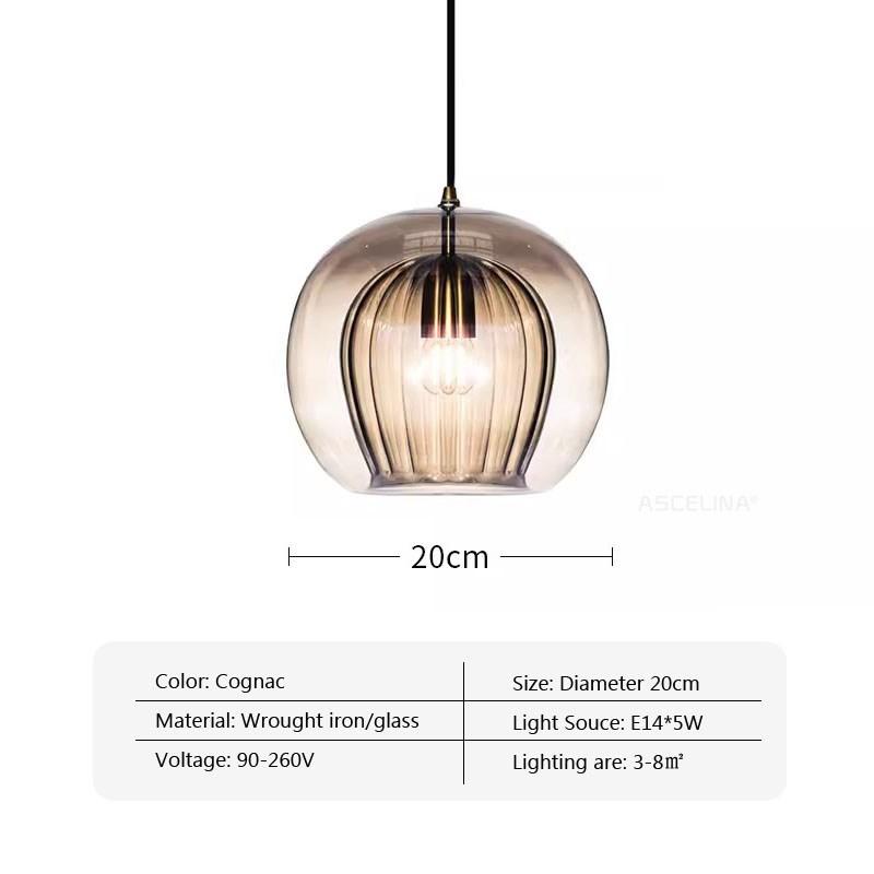 Modern Creative Glass Pendant Lights Modern Suspension Restaurant Chandelier for Living Dining Room Kitchen Bedside Hanging Lamp
