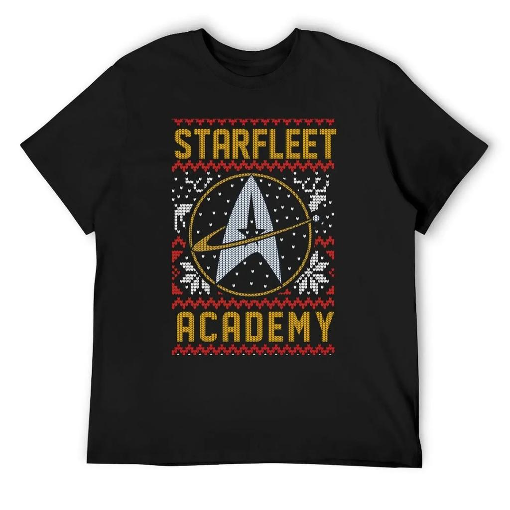 Star Trek New Generation Starfleet Academy Christmas Knit Sweater T-Shirt customs vintage anime shirt shirts graphic tee men