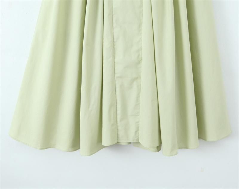 New Deep V-Neck Halter Pleated Waist-Cinching Slim Dress