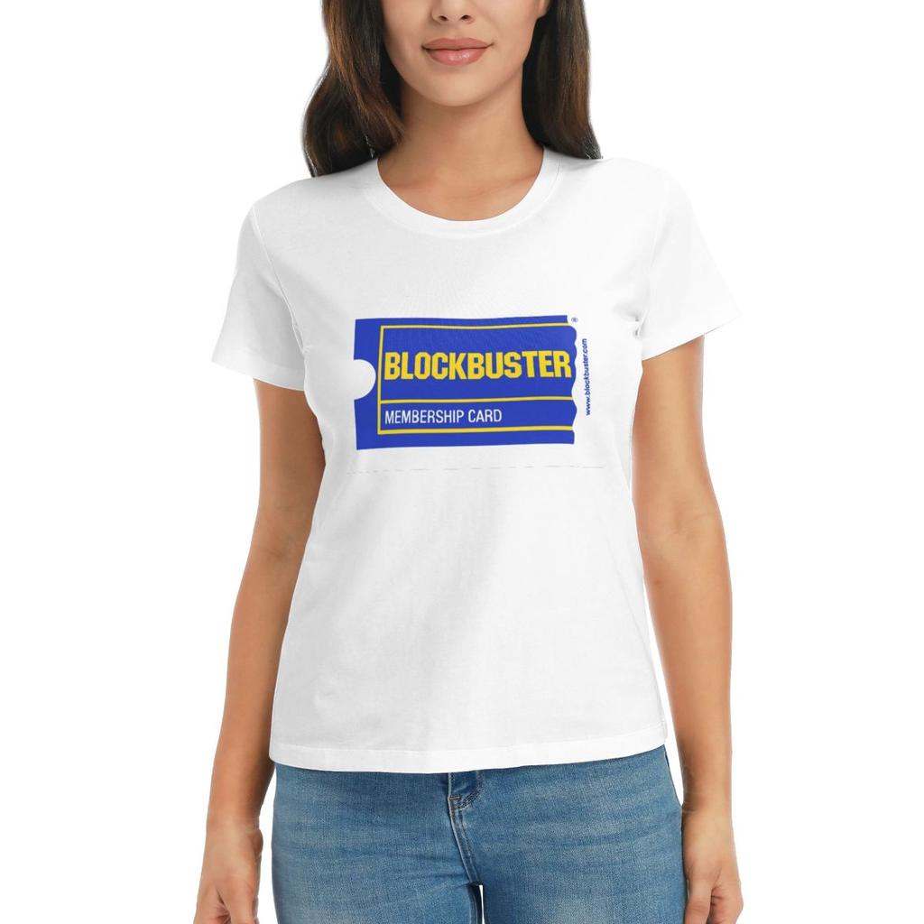 Women TShirt Blockbuster Membership Card Summer Short Sleeve Tees Round Neck Cotton T Shirts Clothes Tops Streetwear