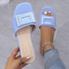 Fashion Summer Women's Slippers Fashion Square Toe Peep Toe Slippers Non-slip Flat Slippers for Women Comfortable Beach Slipper Slides