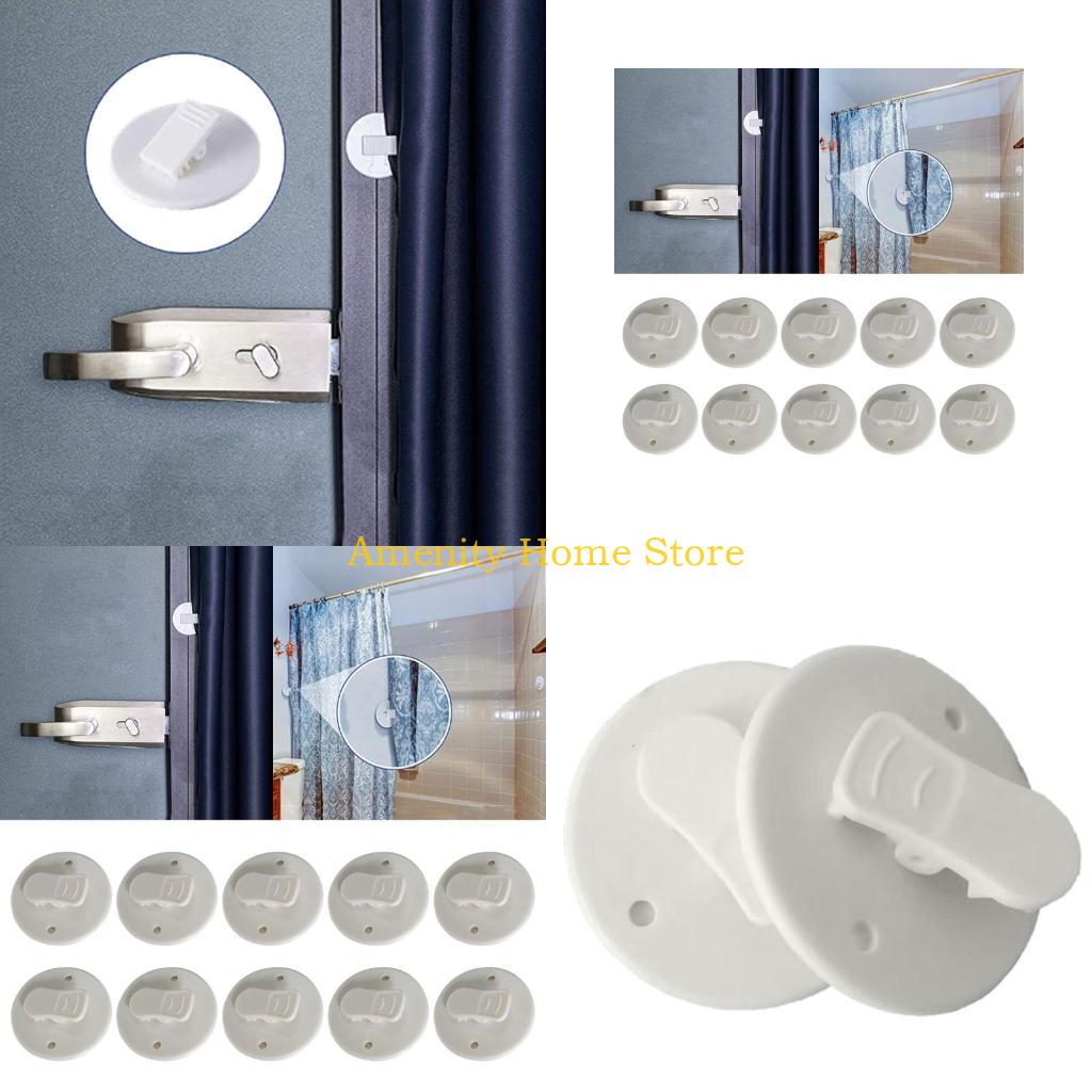 

F26C Pack of 10 Self Adhesive Shower Curtain Clip Protective Curtain Fasteners Windproof Curtain Clamps for Bathroom Decors China Mainland