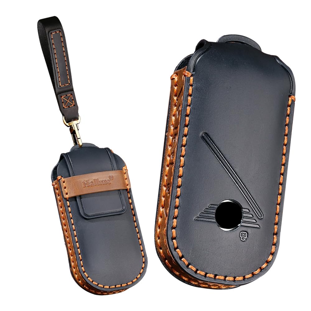 

KUNIO BMW Mini Key Case Key Holder Key Cover Hand Sewn Genuine Leather Protective чёрный