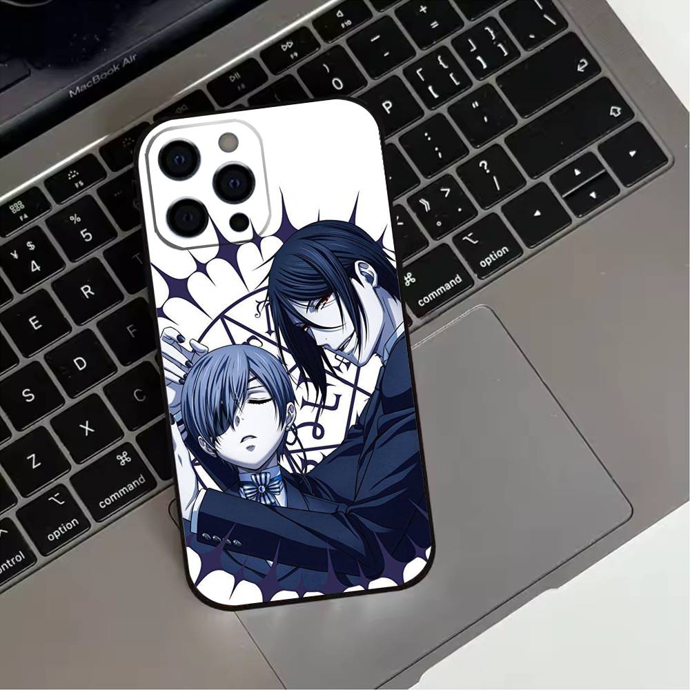 Black Anime B-ButlerS  Phone Case For iPhone 17,16,15,14,13,12,11 Plus,Pro Max,XS,Soft Silicone Black Cover