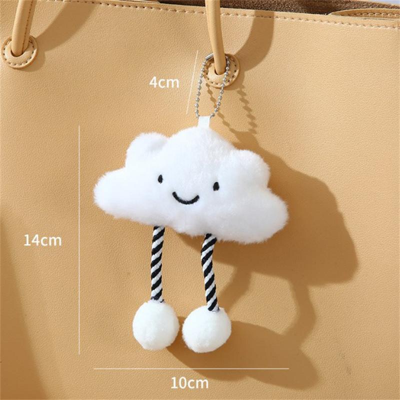 

1Pcs Cute Plush White Cloud Stuffed Doll Toy Pendant Keychain Backpack Hangings Charms Car Keyring Decoration Gifts white