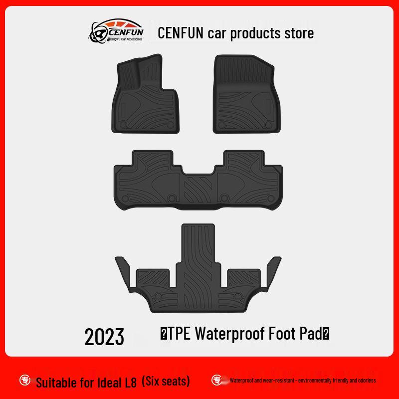 2023 Li L8 Waterproof TPE Floor Mats: Eco-Friendly, Double-Layer Car Interior Carpets