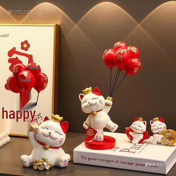 Cat Figurine - Perfect for Home Entry, Living Room, Wine Cabinet, or Shoe Cabinet Decoration; Ideal Housewarming Gift