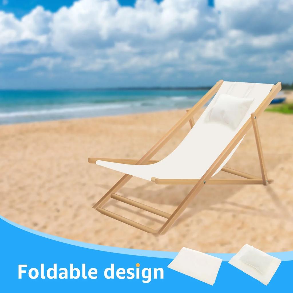 Sling Stoel Vervangende Stof Opvouwbare Strandstoel Vervangend Canvas met Kussen Duurzaam Slijtvast Lounge Stoelen Doek
