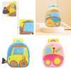 Adorable Kids Plush Backpack With Cartoon Excavator Design For Toddlers And Kindergarten
