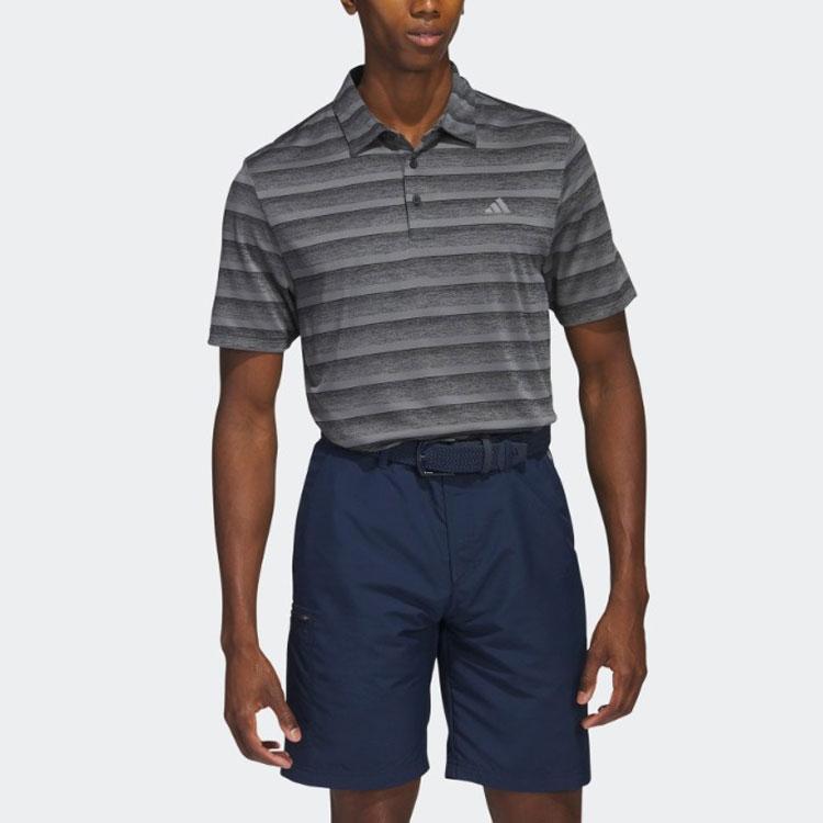 adidas Polo Shirts Men's Black Gray Color Polo Collar Moderate Straight Fit HR8008