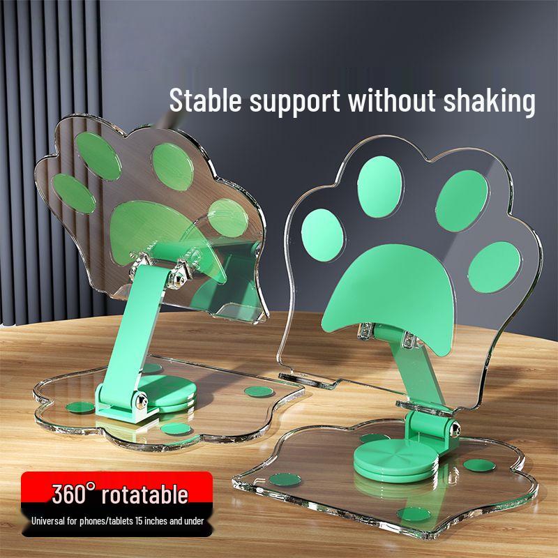 Cat Paw 360° Rotating Folding Phone & Tablet Stand: Essential for Binge-Watching & Multi-Functional Desk Use