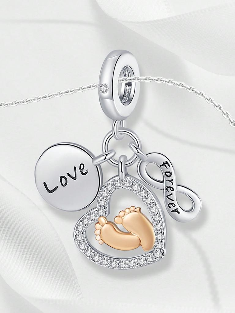Charms Plata Heart-Shaped Skull Luggage Case Beads Copper Plated Fit Copperoriginal Bracelet For Jewelry Making Diy Charm