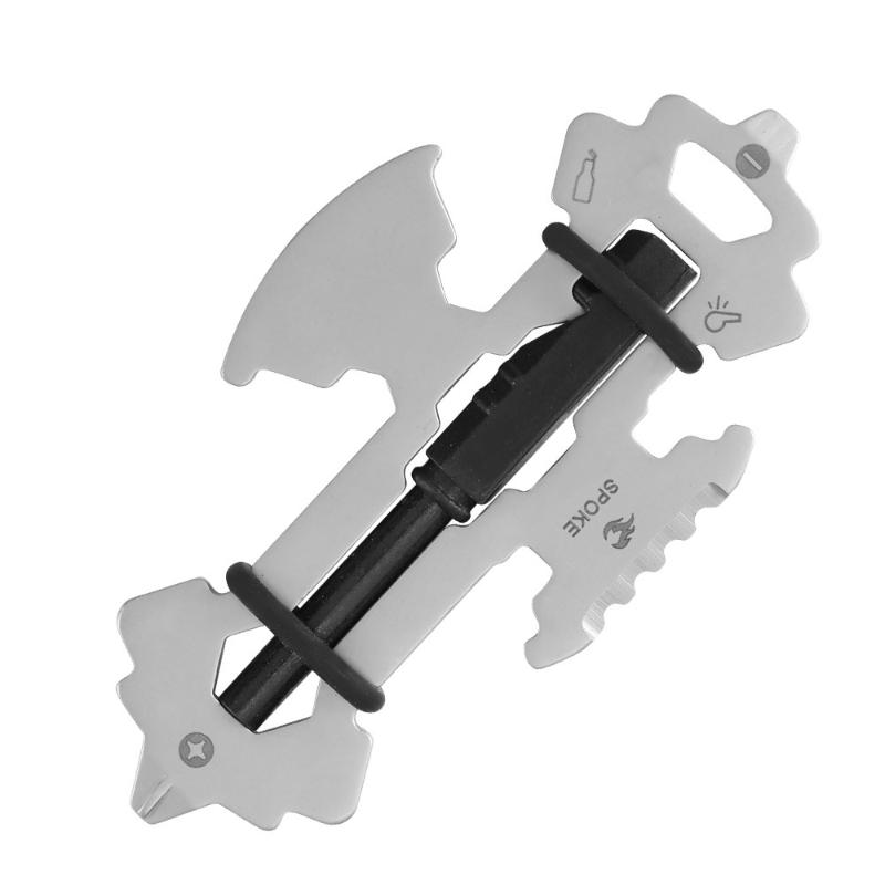 Carabiner Keychain Multi Tool Card Stainless Steel Versatile Bottle Opener for Outdoor Sports Survival Camping