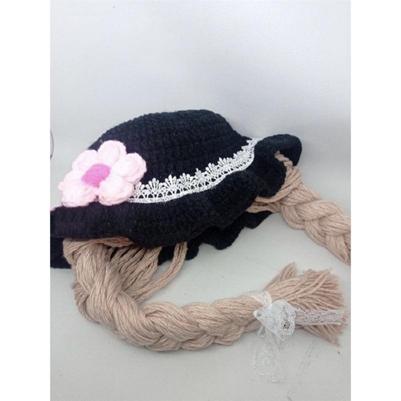 New hand knitted funny woolen hat long horn lace clown pullover hat