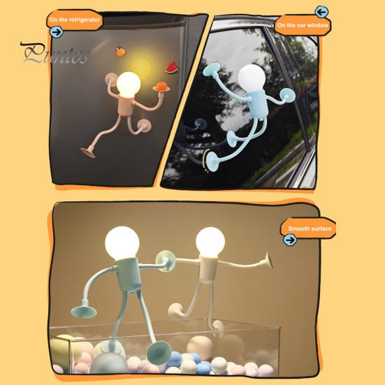 Lampe de chevet à LED de forme variable, veilleuse amusante avec ventouse, lueur douce, forme de bricolage, ampoule mignonne, mini veilleuse pour homme