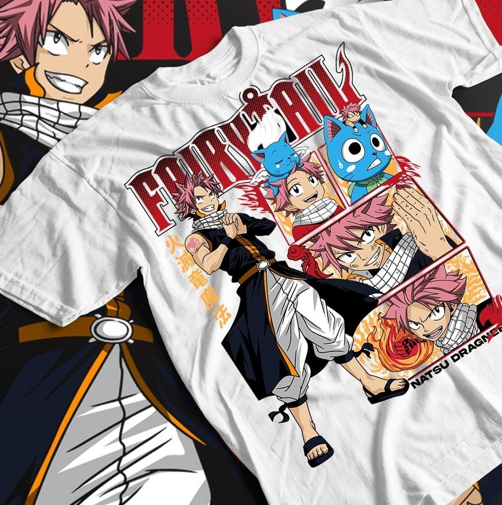 

Anime Fairy Tail Gray Fullbuster Natsu Dragneel Dragon Slayers Unisex T-shirt, 4XL
