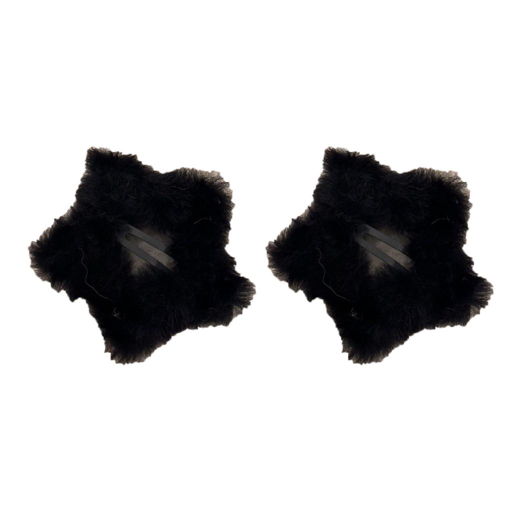 Plush Solid Color Hair Clip Five-pointed Star Autumn And Winter Simple Star BB Clip Hollow Girl Side Clip Cute Hair Accessories