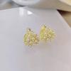 1 Pair Retro Style Earrings Imitation Pearl Honeycomb Shape Earrings Lightweight Comfortable Mini Earrings Jewelry Gift