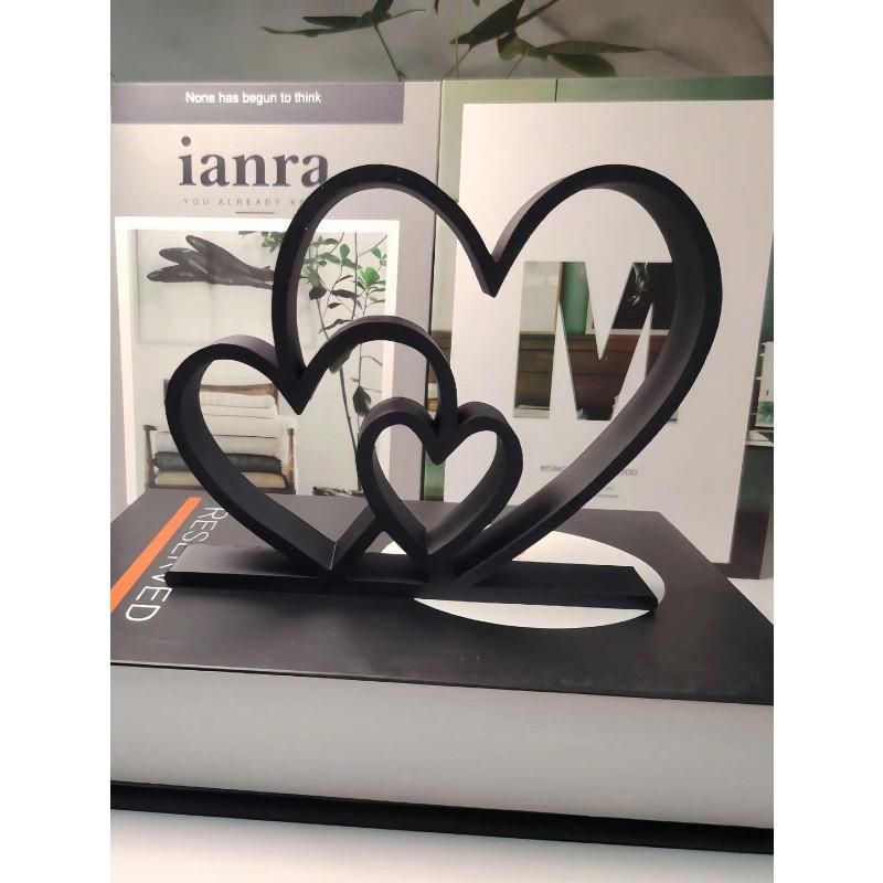 Hollow Heart-Shaped Creative Home Decor Craft, Love Ornament Black