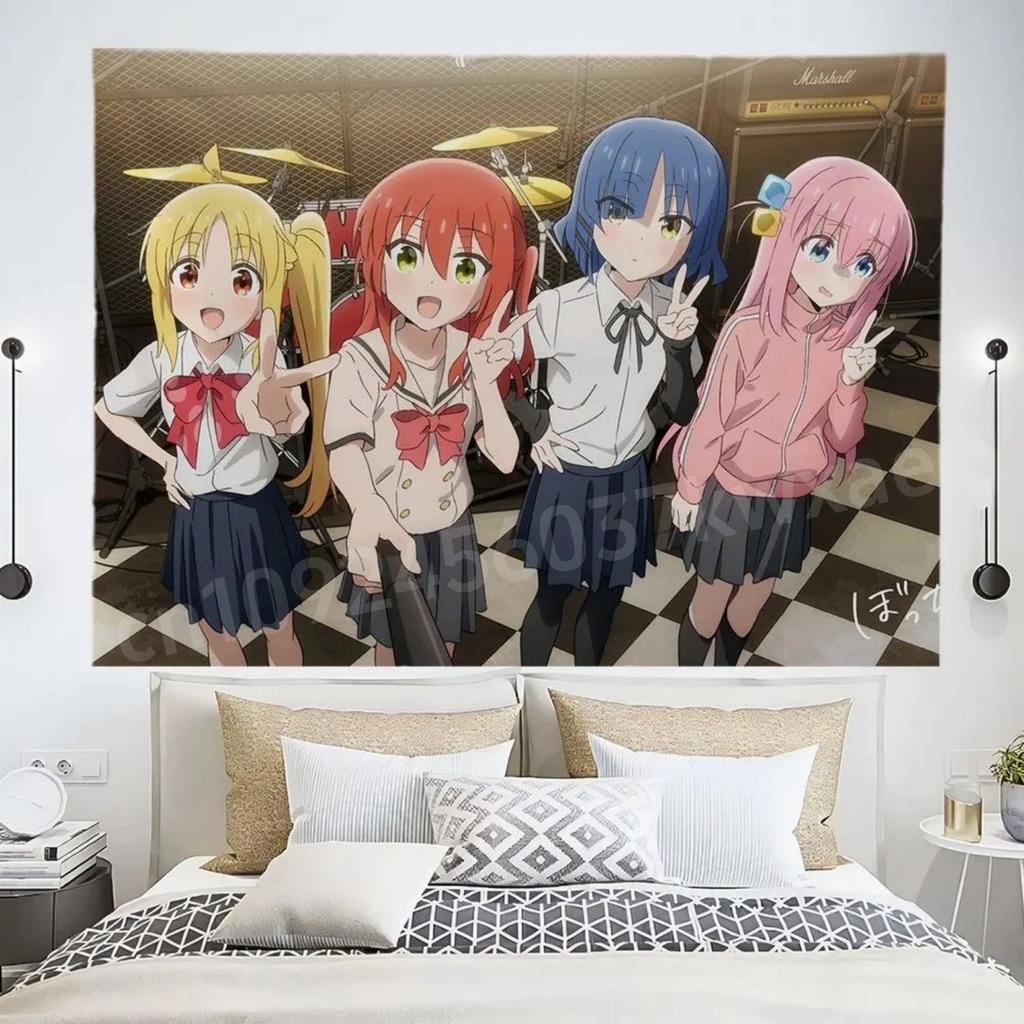 1PC the Japanese Anime Bocchi the Rock!  Hanging Tapestry  Background Cloth Decoration Bedroom Bedhead Dormitory Wall Tapestry