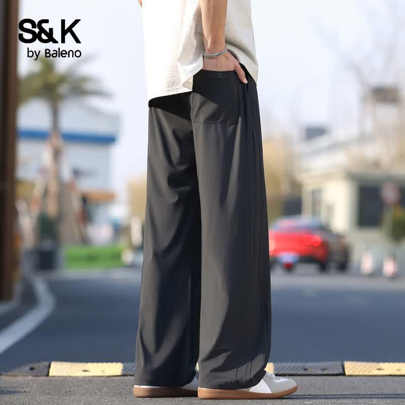 Baleno S&K Men's Ice Silk Casual Straight Pants