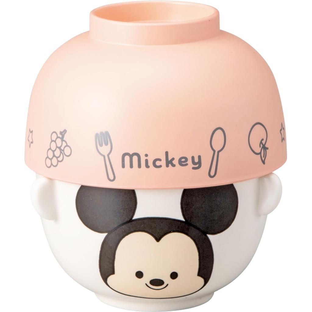 Disney Mickey Mouse Yululun Soup and Rice Bowl Approximately 10 x 6cm Made in Mickey Mouse Birthday Gift Set, Diameter, Pink, Japan, Merchandise,