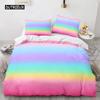 Rainbow Gradient Duvet Cover Set Queen Size Cute Bedding for Kids Girls Polyester Quilt Cover Single King Twin