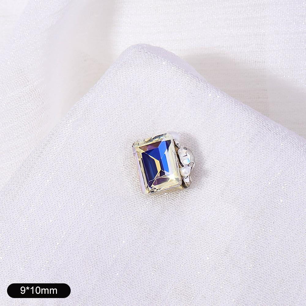 Nail Art Diamond Ball Stack Diamond Finished Nail Art Diamond Decoration Super Shiny Rectangle Right Angle Handmade Diamond Set With Pearl Decoration