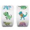 500Pcs Animal Stickers Roll Cute Watercolor Dinosaur Designs Easy To Peel Self-adhesive Decorative Decals for Children
