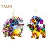 1/2Pcs Automobile Pendants with Lanyard Easy To Hang Colorful Crystal Design Sparkling Acrylic Ornaments Hedgehog Dog Pendants
