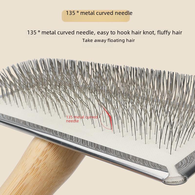 Bamboo Pet Comb for Loose Hair Removal - Ideal for Fluffy Dogs and Cats