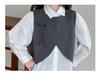 2026 Girls' Spring Academy Style Three-Piece Outfit: Bow Vest, Shirt & Suit