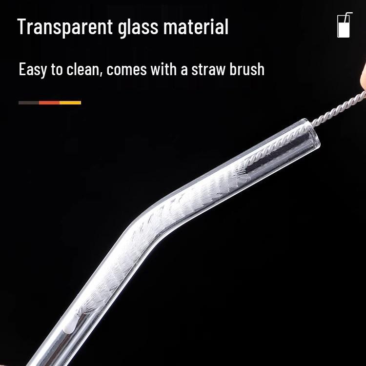 High-Temperature Resistant Transparent Glass Straw for Juice and Milk