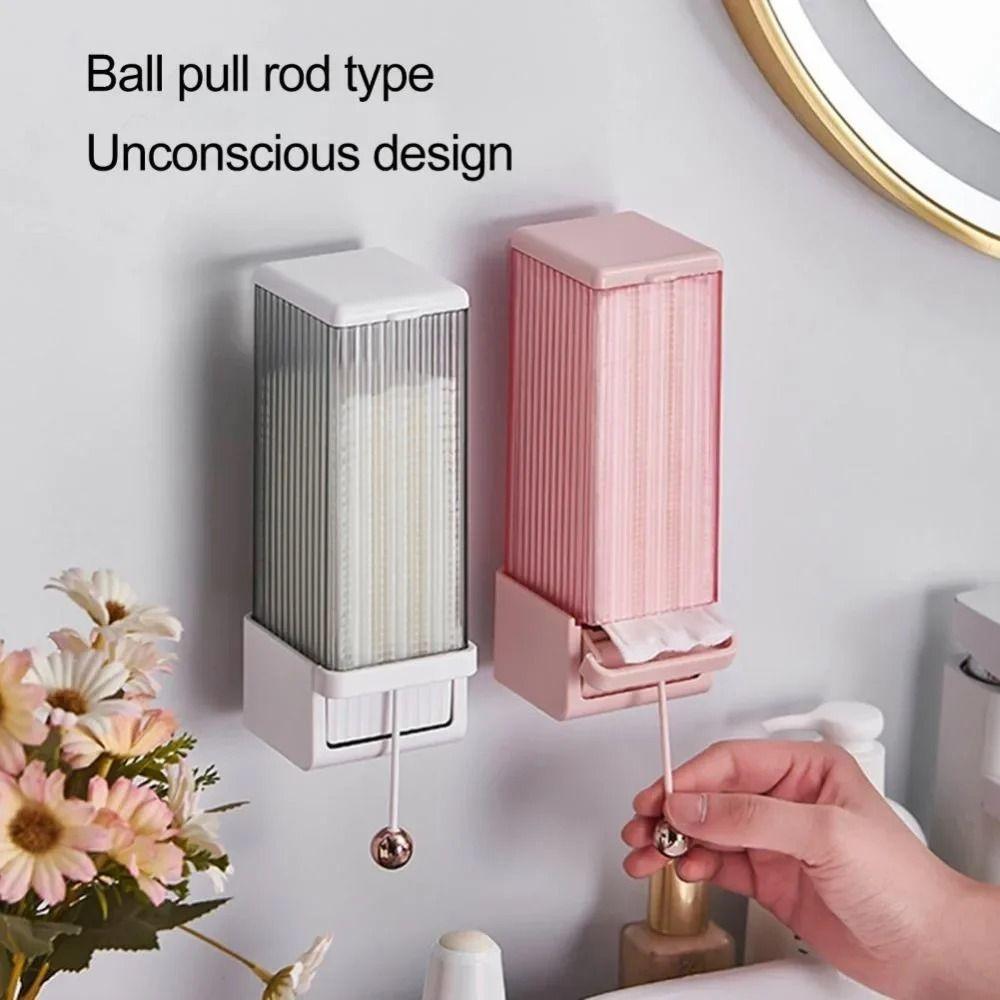 Wall-mounted Makeup Cotton Storage Box Easy Installation Cotton Swabs Holder Office